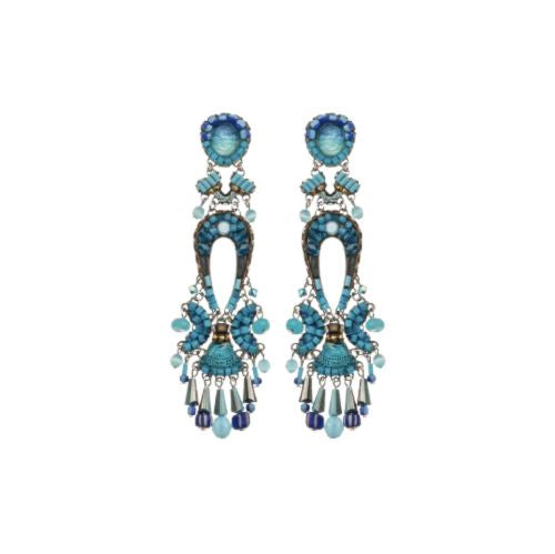 Blue Bayou Set, Blue Long Elegant Earrings, Turquoise C2377