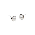 Moonbeam Pearl Stud Earrings E7636 Silver