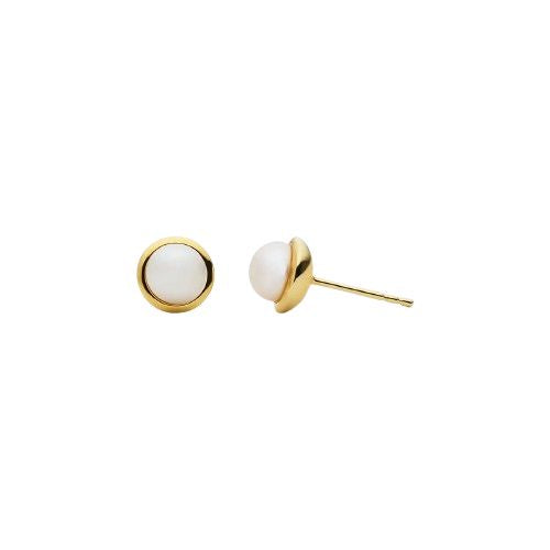 Moonbeam Pearl Stud Earrings E7637 YG