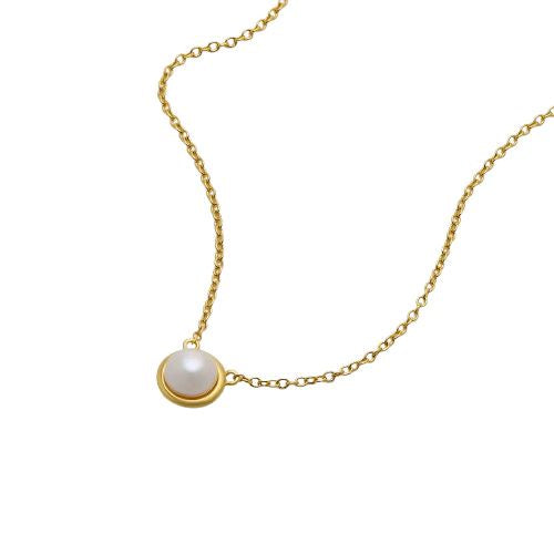 Moonbeam Pearl Necklace N7637 YG