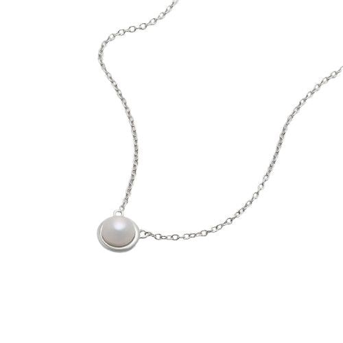 Moonbeam Pearl Necklace N7636 Silver