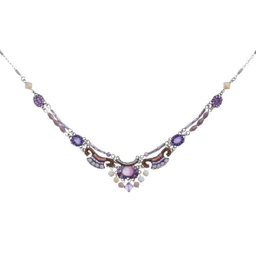 Ayala Bar - Purple Feminine Necklace Plum Blossom Set, Ume C3466