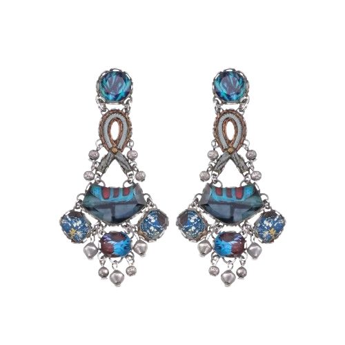 Ayala Bar - Blue Long Earrings Magical Notes Set, Ahava. R2137