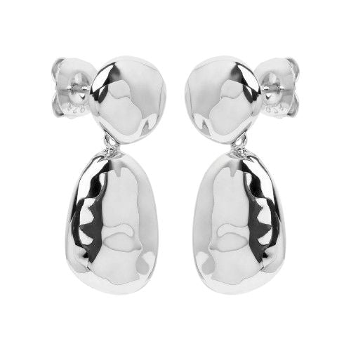 NAJO Double Pebblet Silver Stud Earrings E7136
