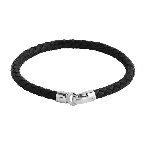 The Mariner Men’s Plaited Leather and Steel Bracelet B9016-21
