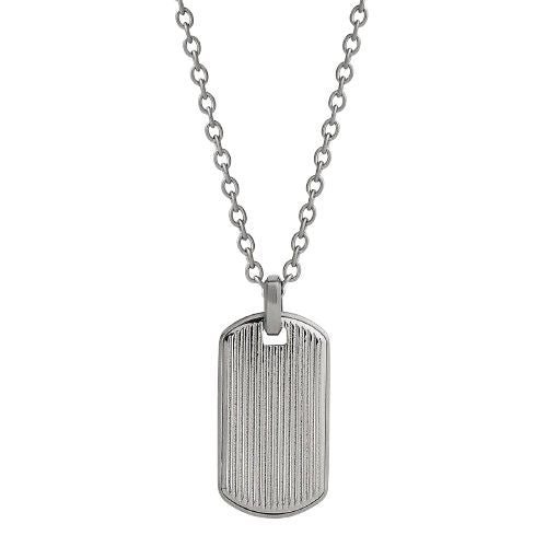 Rocca Men’s Stainless Steel Dog Tag Pendant N9037