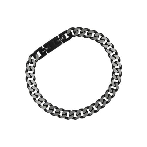 Nero Men’s Steel Curb Chain Bracelet (Bold) B9034