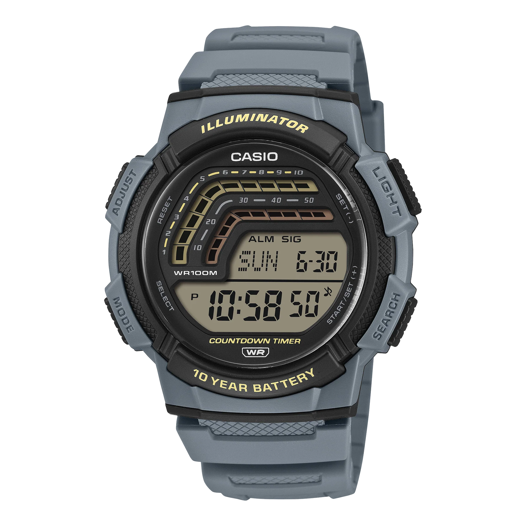 Casio Digital, Blue Resin Band WS1800-2A