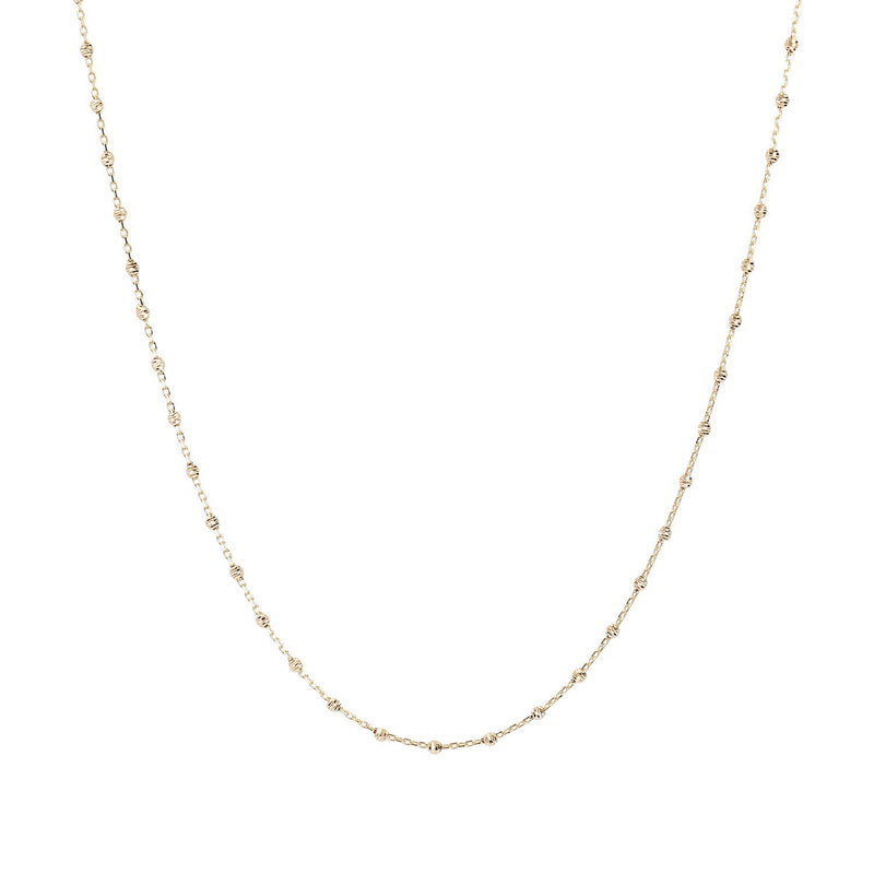 9ct Yellow Gold Beaded Chain 48cm