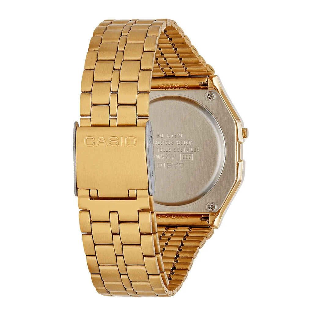Casio Gents Digi, Gold Face, Gold Tone Band A159WGEA-1D