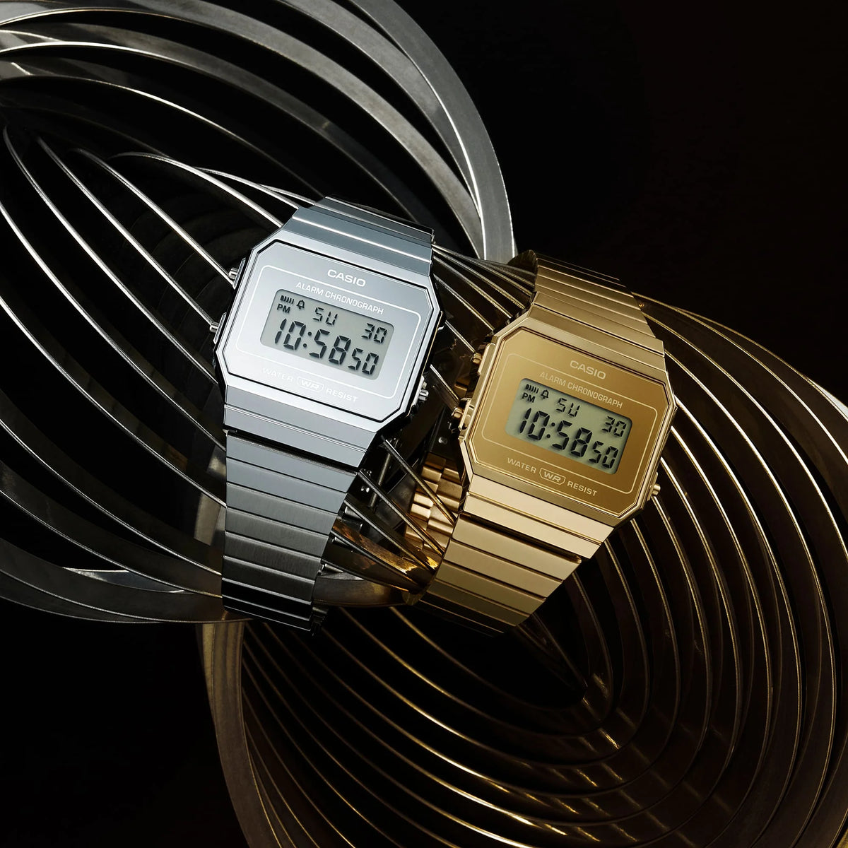 Casio Digi Vintage, Chrome Plated Band A700WEV-7A