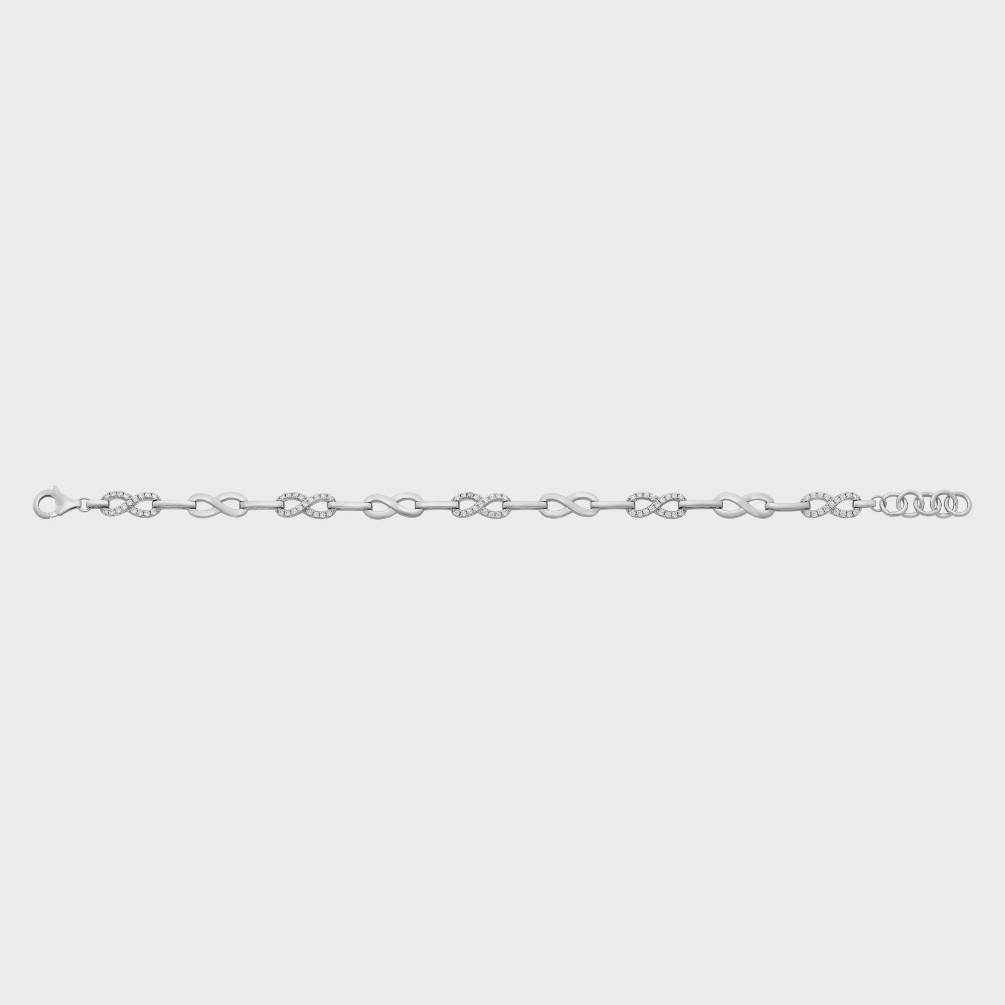 Sterling Silver Cubic Zirconia Infinity Bracelet M3273