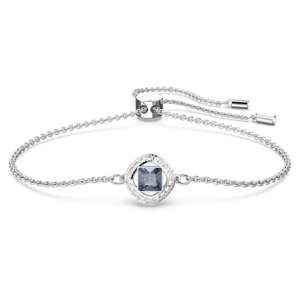 Angelic bracelet, Square cut, Blue, Rhodium plated