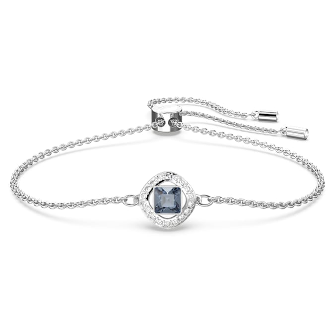 Angelic bracelet, Square cut, Blue, Rhodium plated