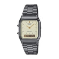 Casio Duo, Cream Face, Black IP Stainless Steel AQ230GG-9A