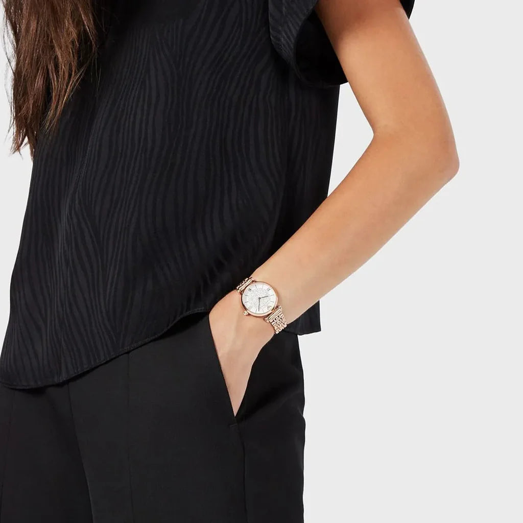 Rose Gold Tone Analogue Watch AR11244