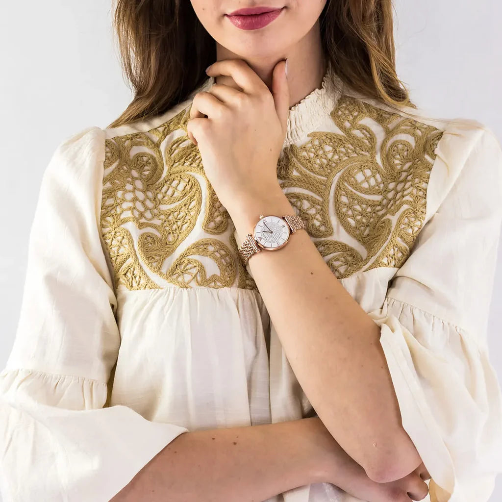 Rose Gold Tone Analogue Watch AR11244