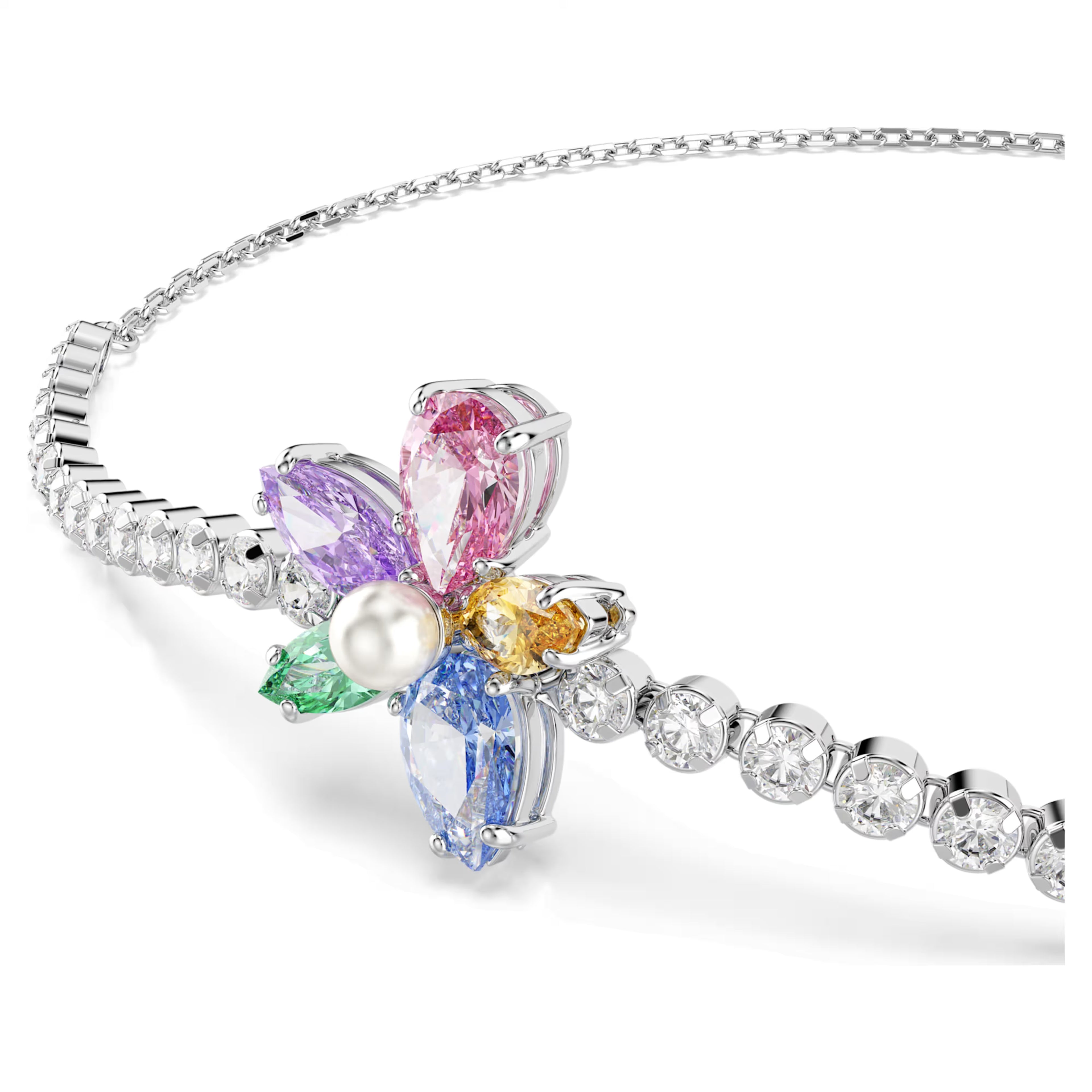 Ariana Grande x Swarovski bracelet Mixed cuts, Flower, Multicoloured, Rhodium plated 5749187