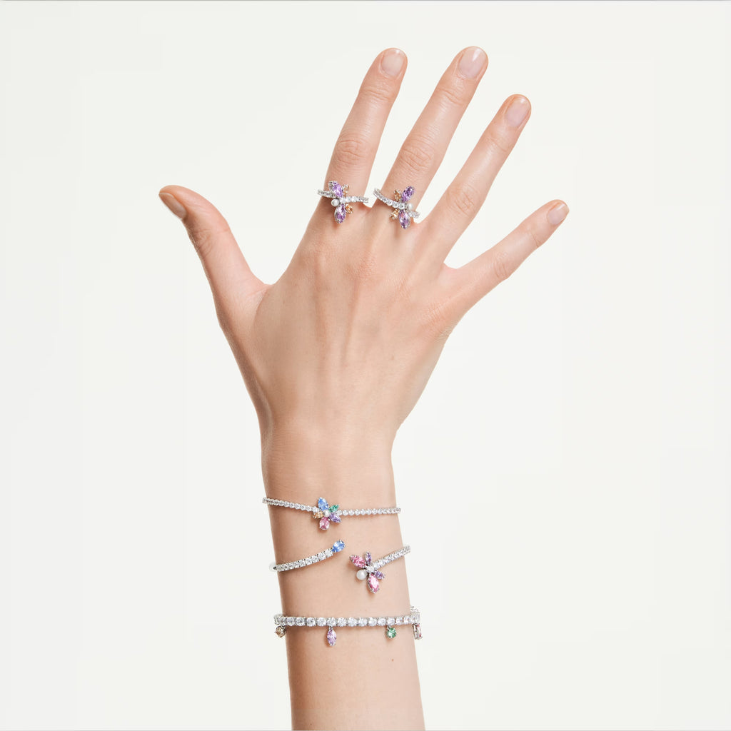 Ariana Grande x Swarovski bracelet Mixed cuts, Flower, Multicoloured, Rhodium plated 5749187