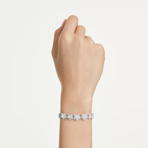 Ariana Grande x Swarovski bracelet Round cut, Flower, White, Rhodium plated 5749182