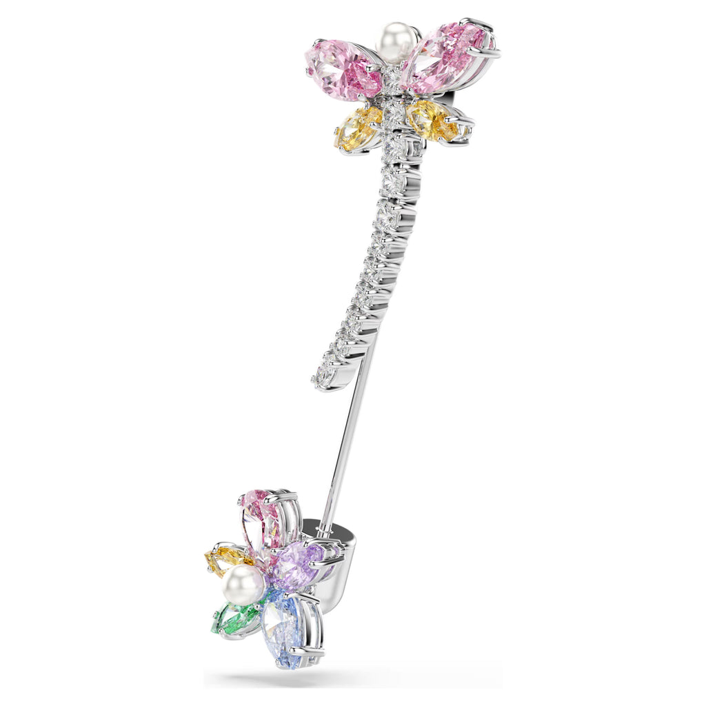 Ariana Grande x Swarovski brooch Mixed cuts, Dragonfly, Multicolored, Rhodium plated 5737428