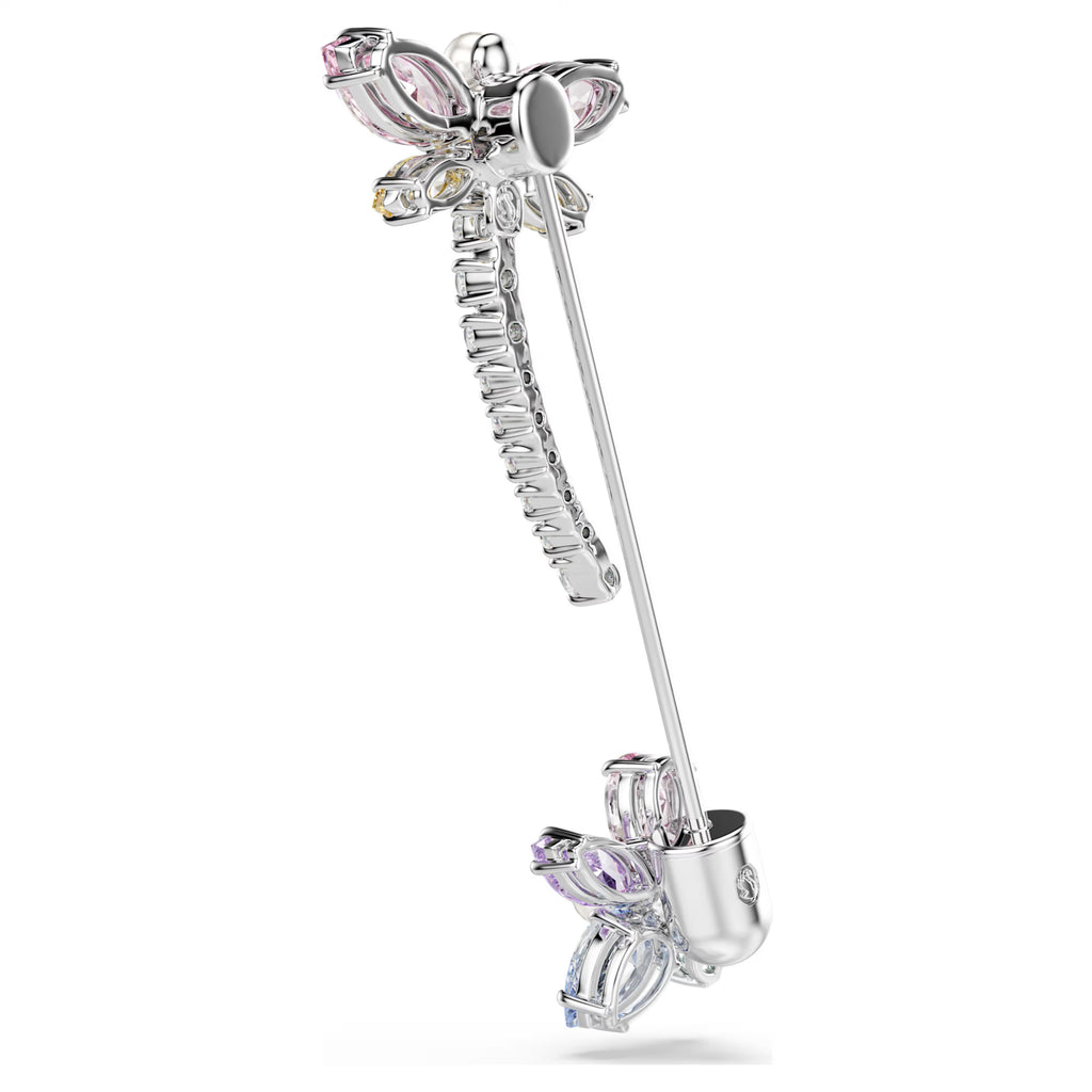 Ariana Grande x Swarovski brooch Mixed cuts, Dragonfly, Multicolored, Rhodium plated 5737428