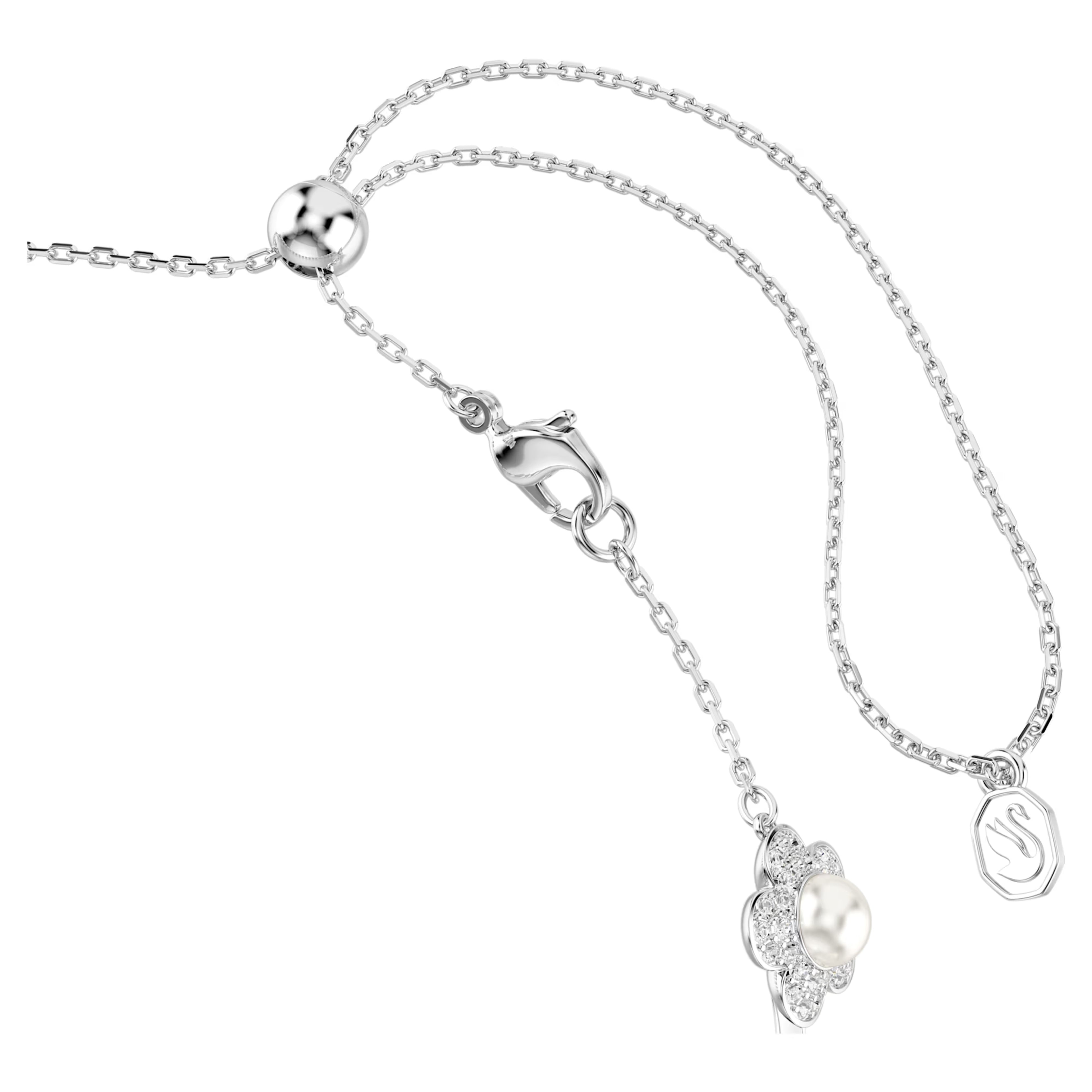 Ariana Grande x Swarovski choker Crystal pearl, Round cut, White, Rhodium plated 5751250