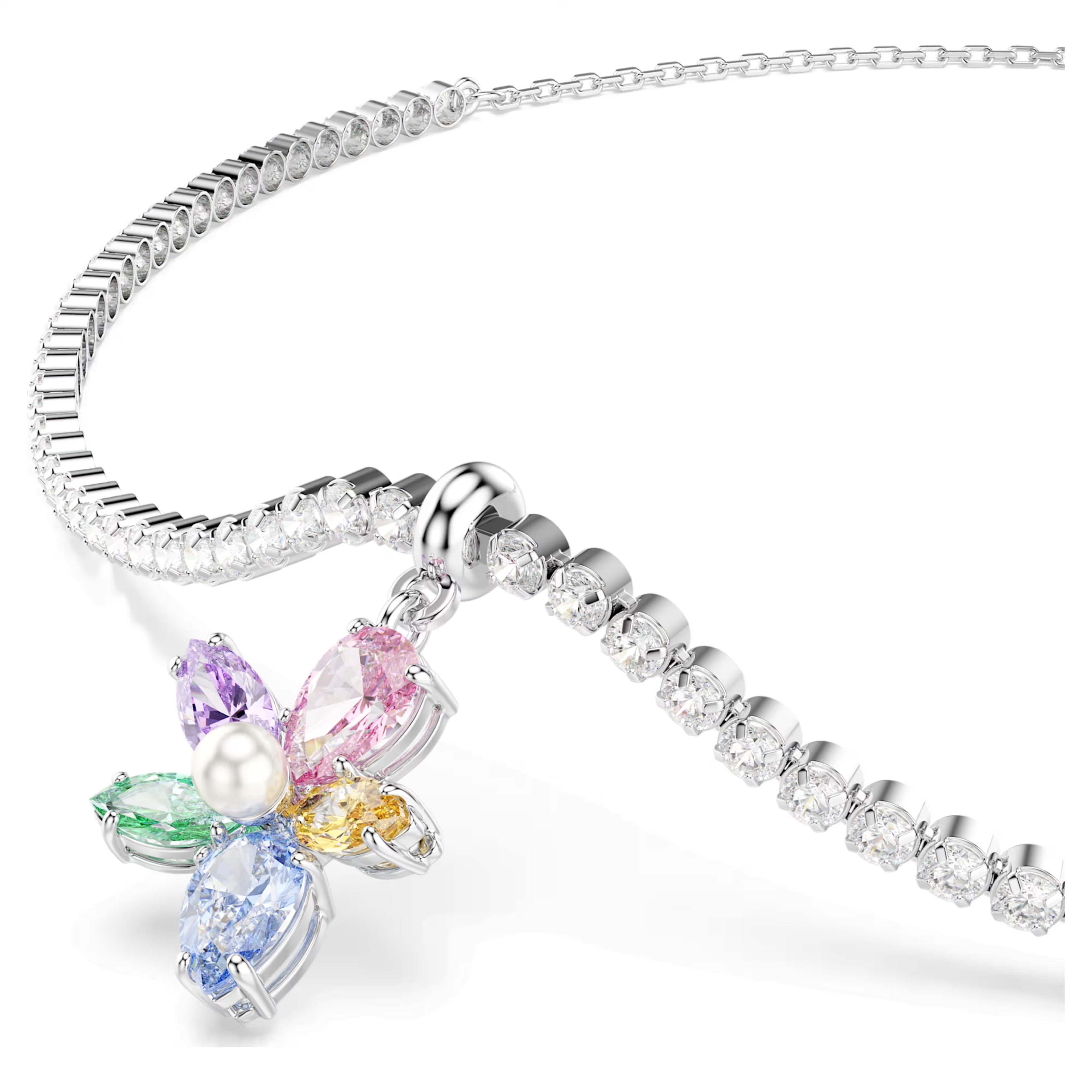 Ariana Grande x Swarovski choker Mixed cuts, Flower, Multicoloured, Rhodium plated 5749189