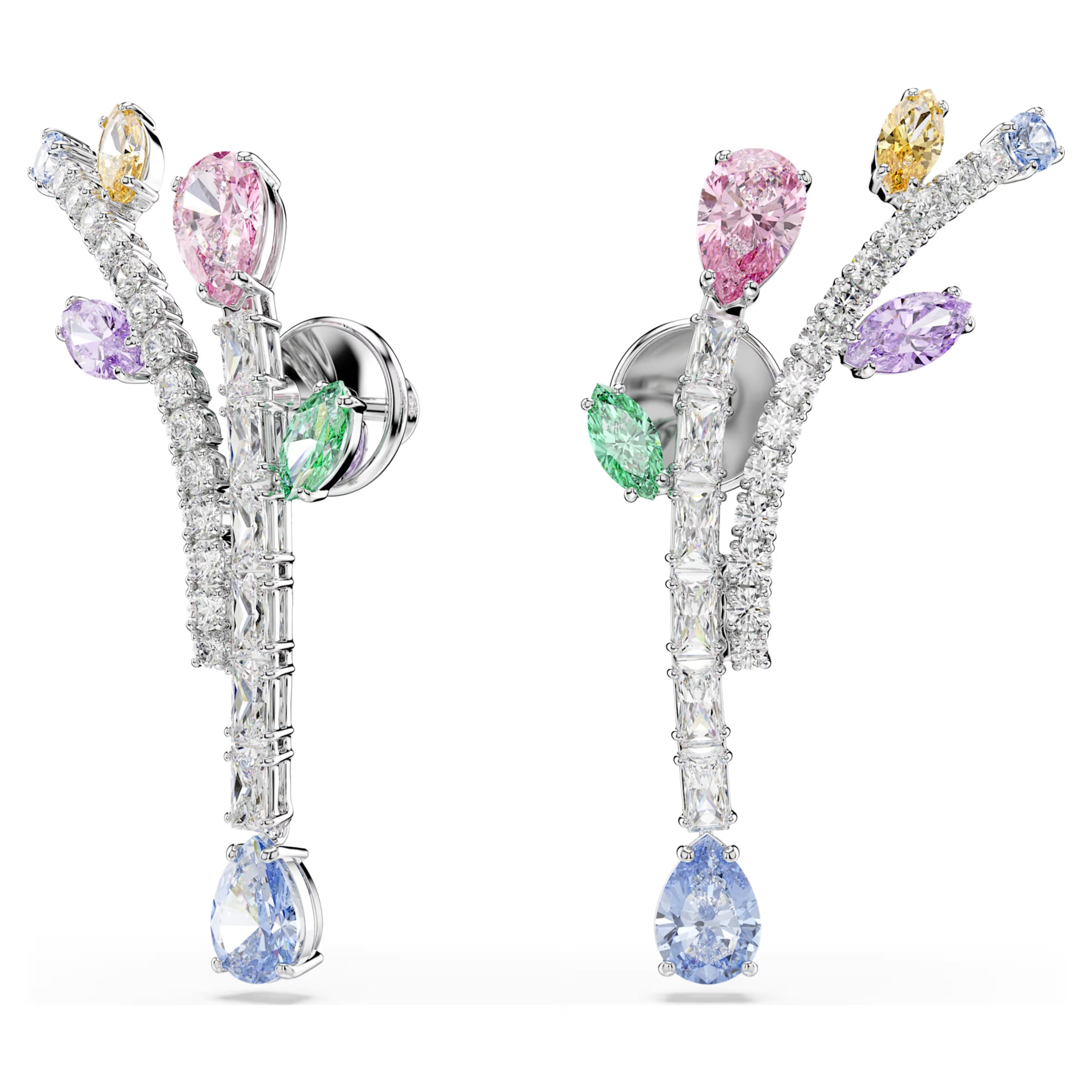 Ariana Grande x Swarovski drop earrings Mixed cuts, Multicolored, Rhodium plated 5737426