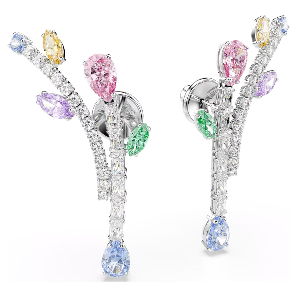 Ariana Grande x Swarovski drop earrings Mixed cuts, Multicolored, Rhodium plated 5737426