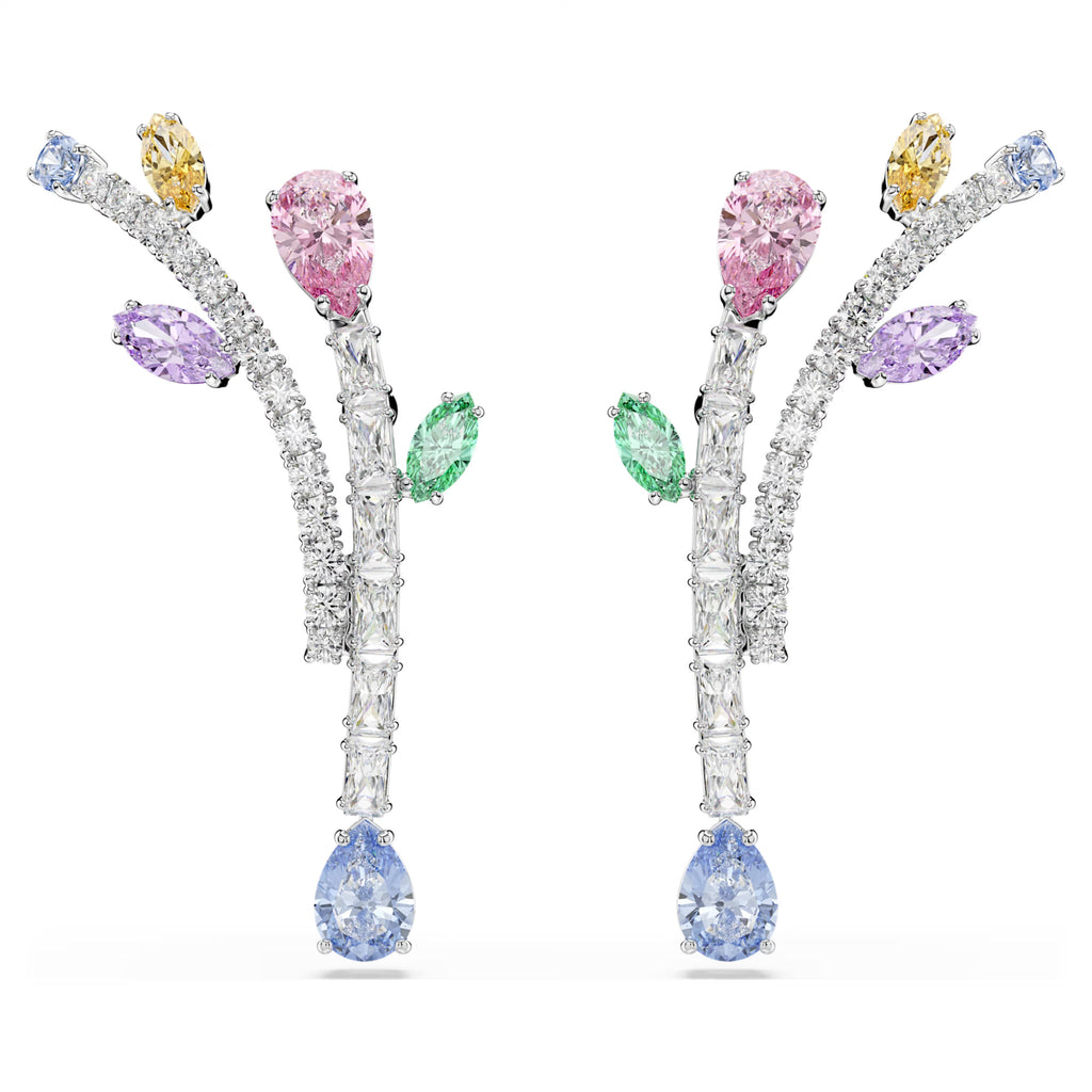 Ariana Grande x Swarovski drop earrings Mixed cuts, Multicolored, Rhodium plated 5737426