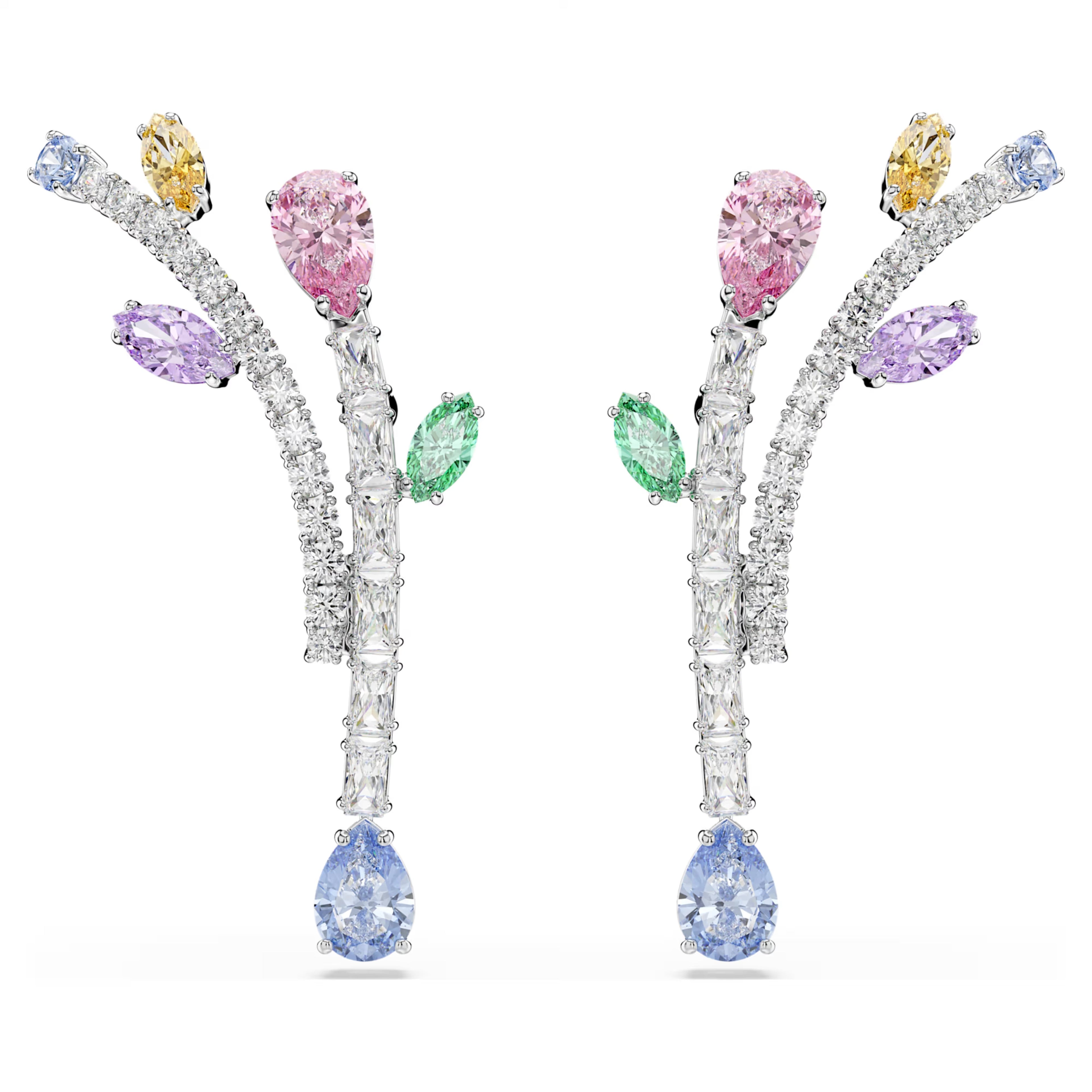Ariana Grande x Swarovski drop earrings Mixed cuts, Multicolored, Rhodium plated 5737426