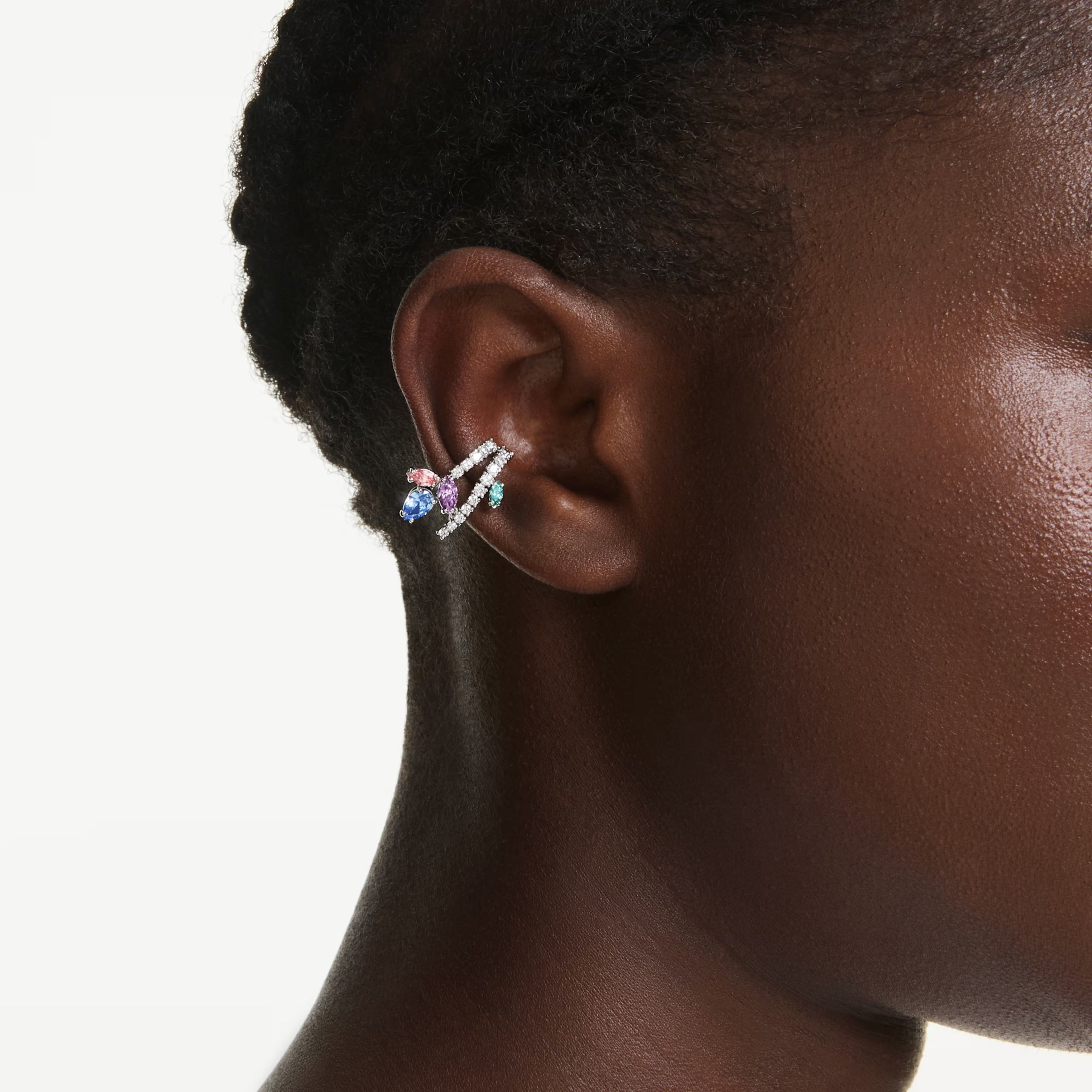 Ariana Grande x Swarovski ear cuffs Mixed cuts, Multicoloured, Rhodium plated 5749184