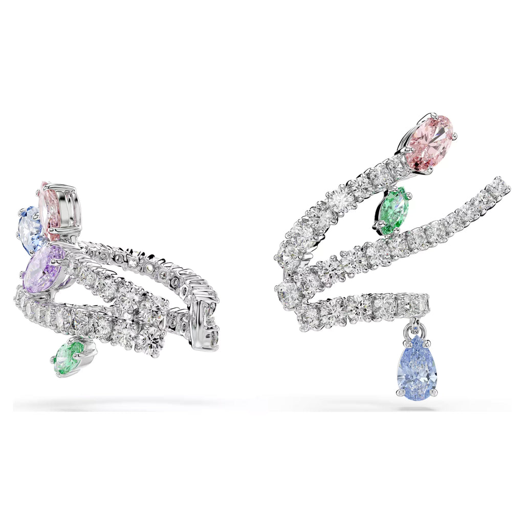 Ariana Grande x Swarovski ear cuffs Mixed cuts, Multicoloured, Rhodium plated 5749184