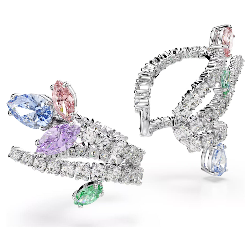 Ariana Grande x Swarovski ear cuffs Mixed cuts, Multicoloured, Rhodium plated 5749184