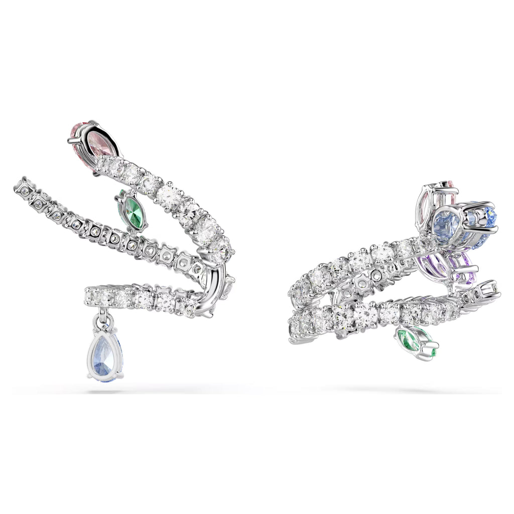 Ariana Grande x Swarovski ear cuffs Mixed cuts, Multicoloured, Rhodium plated 5749184
