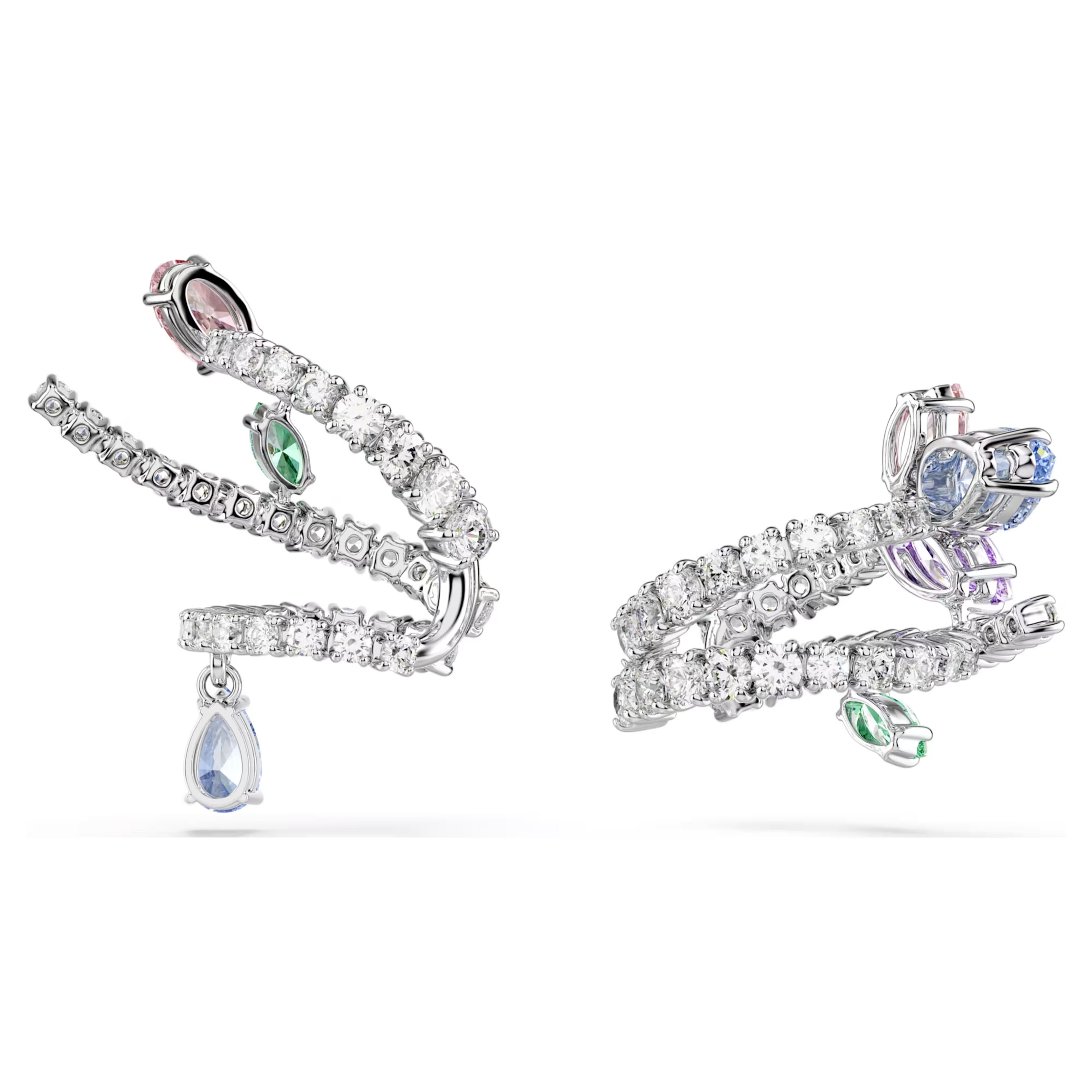 Ariana Grande x Swarovski ear cuffs Mixed cuts, Multicoloured, Rhodium plated 5749184