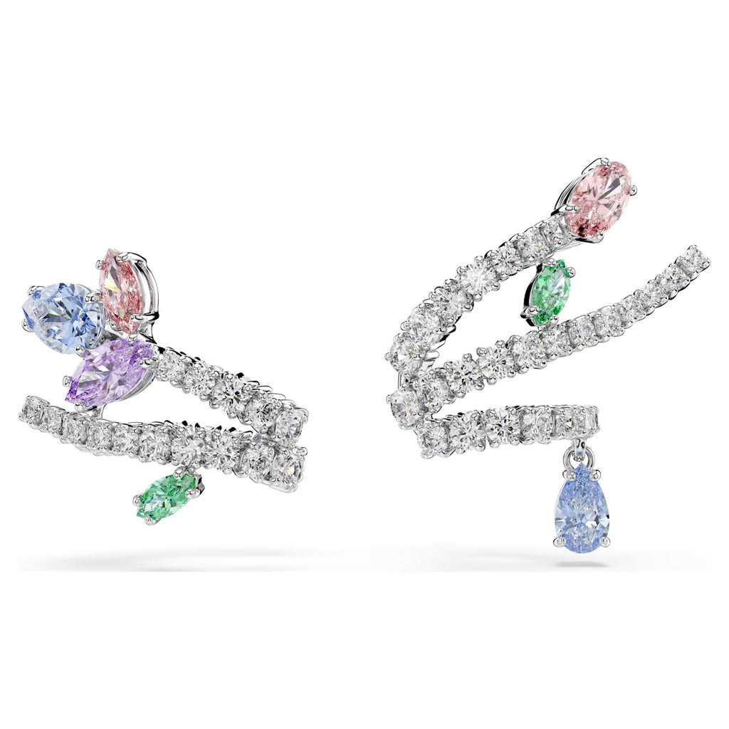 Ariana Grande x Swarovski ear cuffs Mixed cuts, Multicoloured, Rhodium plated 5749184
