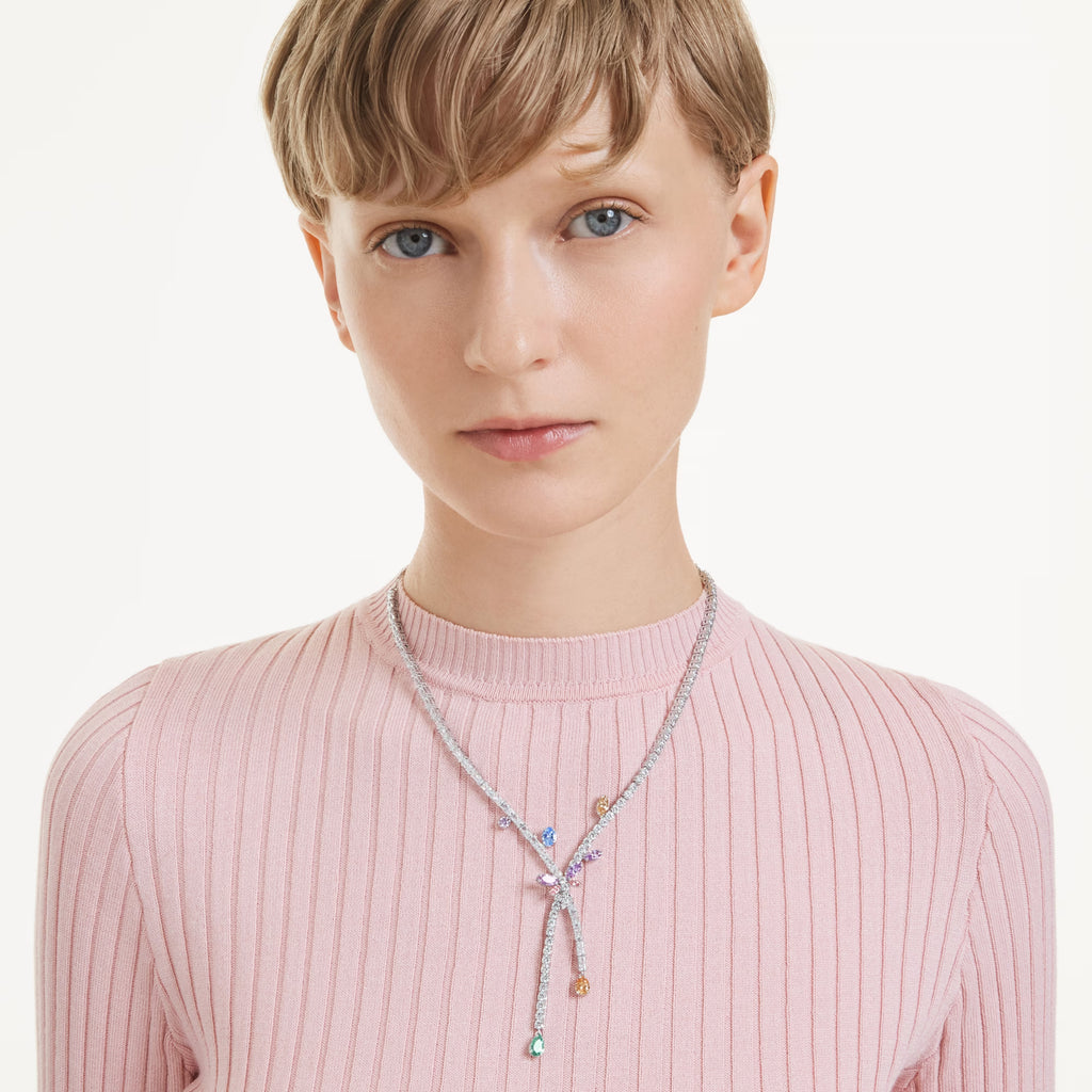 Ariana Grande x Swarovski necklace Mixed cuts, Dragonfly, Multicoloured, Rhodium plated 5737424