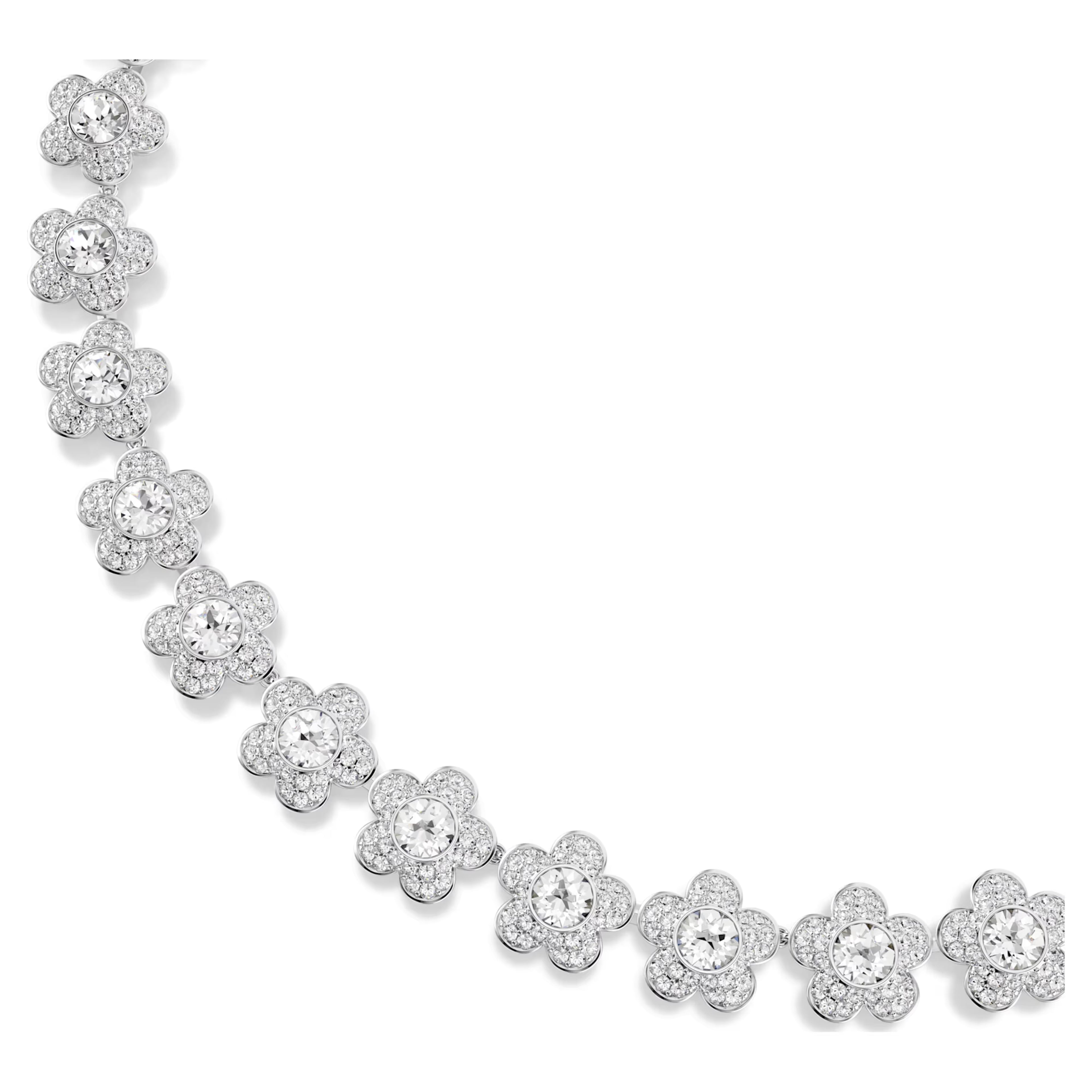 Ariana Grande x Swarovski necklace Round cut, Flower, White, Rhodium plated 5749179