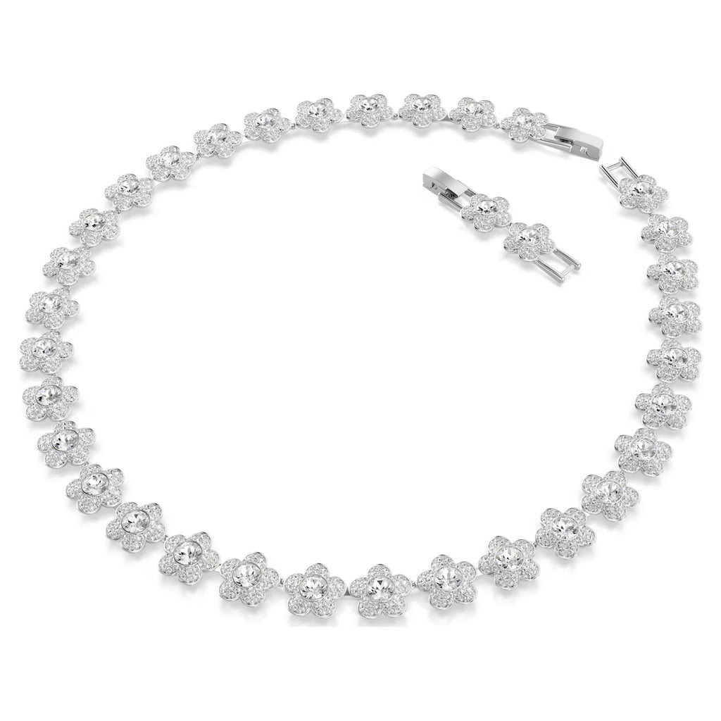 Ariana Grande x Swarovski necklace Round cut, Flower, White, Rhodium plated 5749179