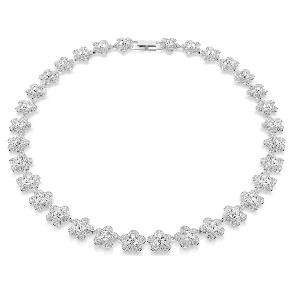 Ariana Grande x Swarovski necklace Round cut, Flower, White, Rhodium plated 5749179