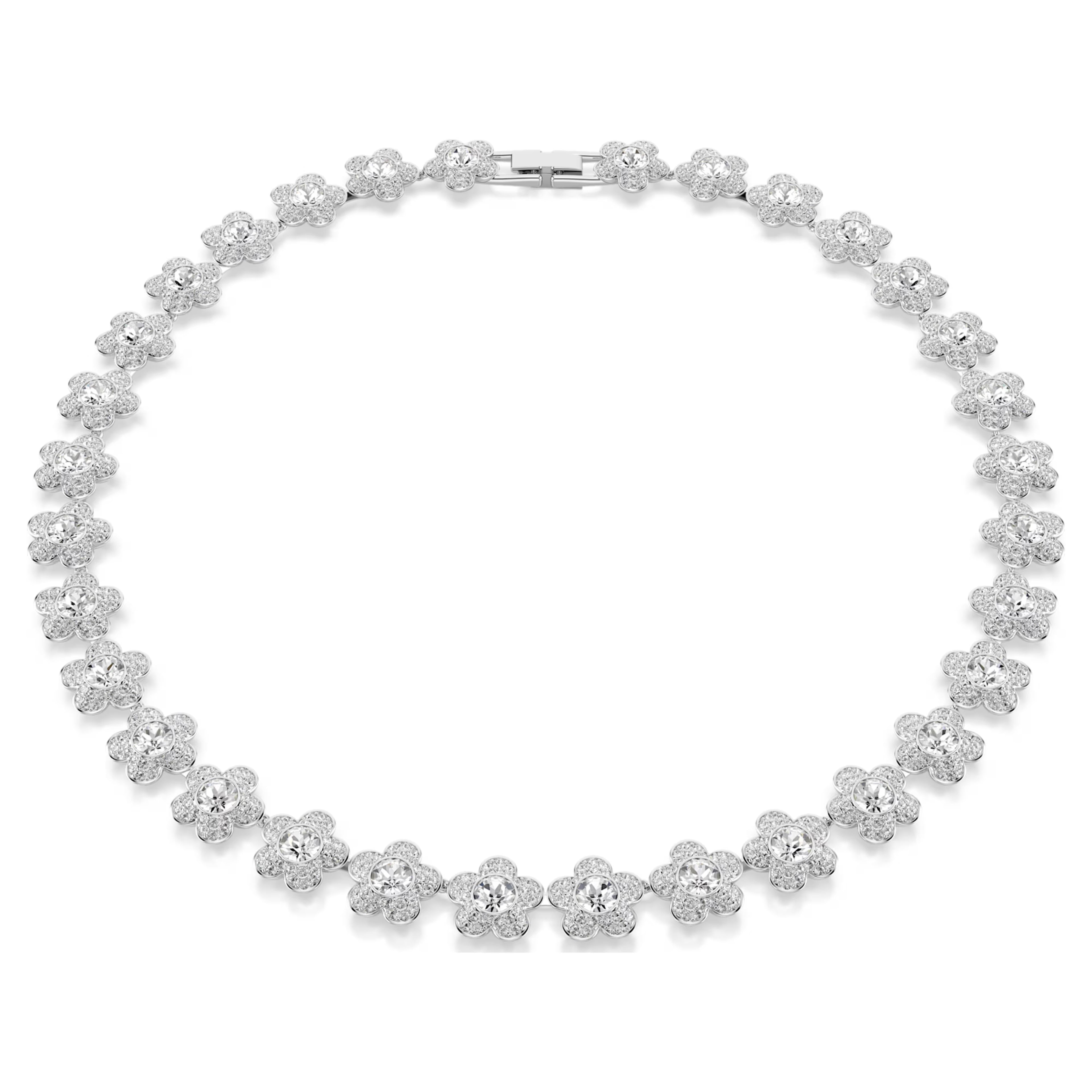 Ariana Grande x Swarovski necklace Round cut, Flower, White, Rhodium plated 5749179