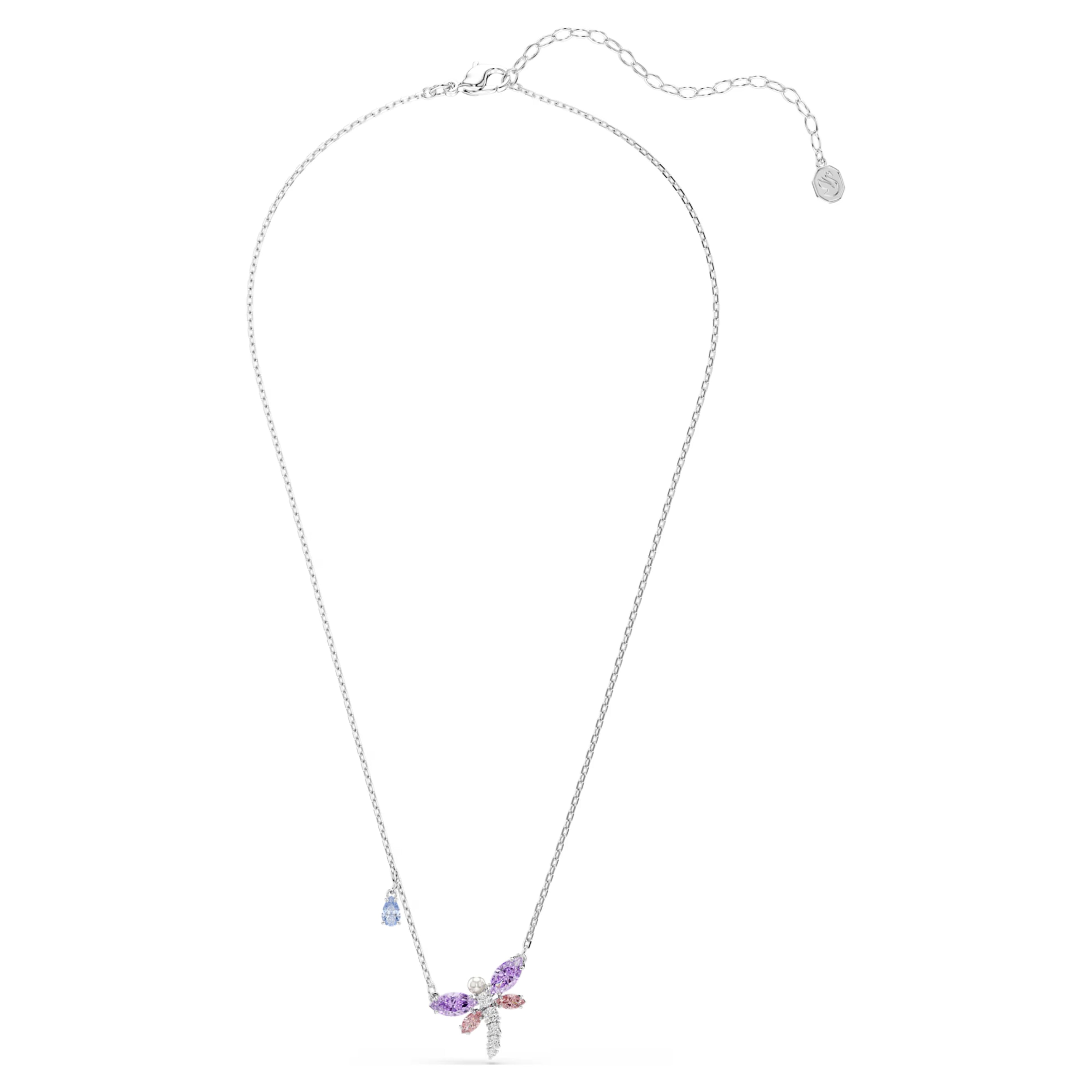 Ariana Grande x Swarovski pendant Mixed cuts, Dragonfly, Multicoloured, Rhodium plated 5737383