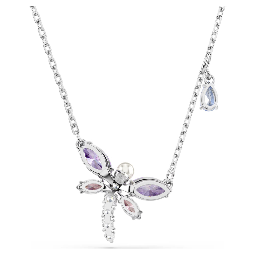 Ariana Grande x Swarovski pendant Mixed cuts, Dragonfly, Multicoloured, Rhodium plated 5737383