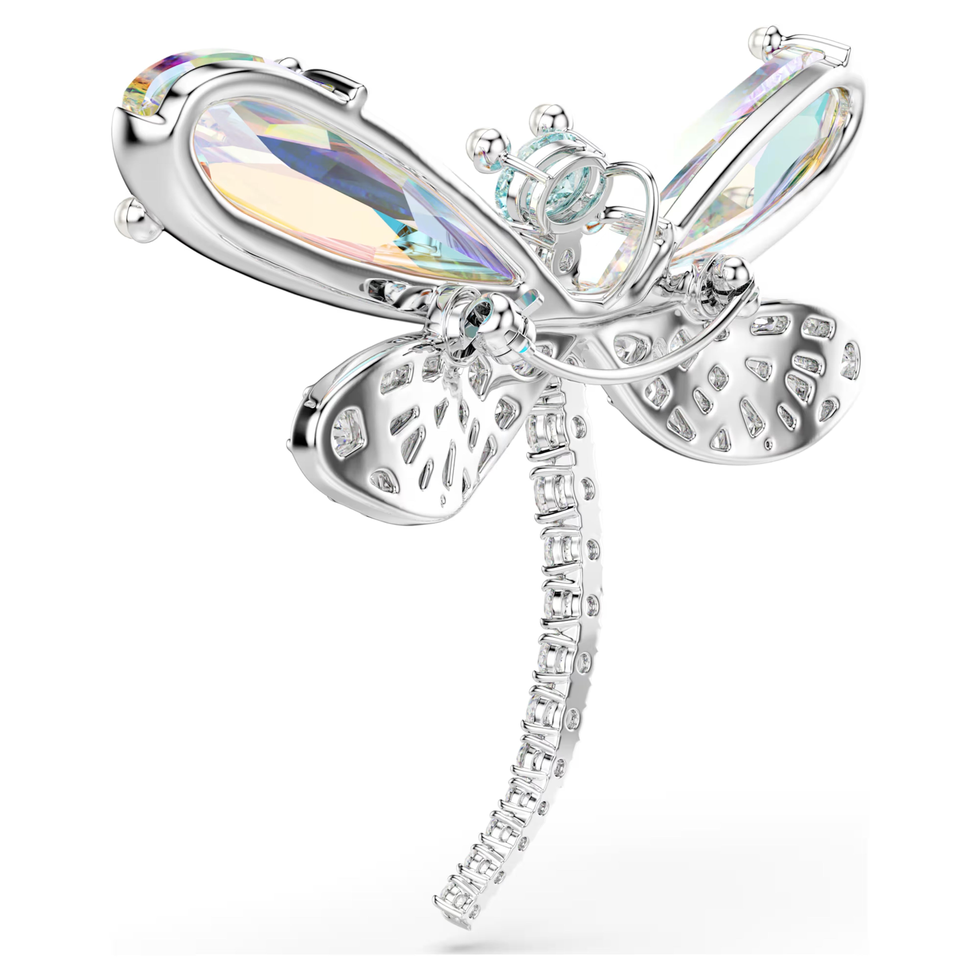 Ariana Grande x Swarovski pendant and brooch Crystal pearl, Mixed cuts, Dragonfly, White, Rhodium plated 5737429