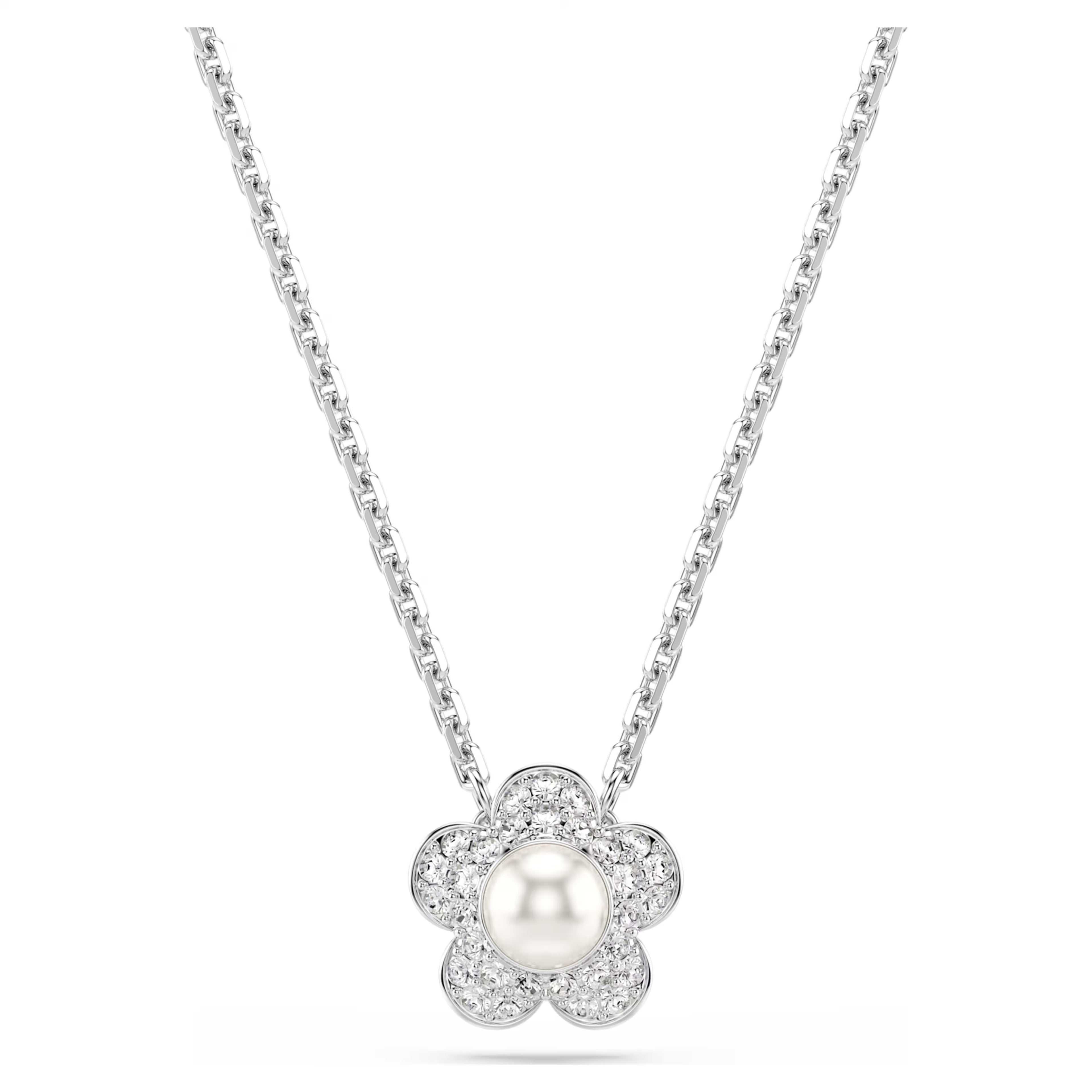 Ariana Grande x Swarovski set Crystal pearl, Round cut, Flower, White, Rhodium plated 5749180