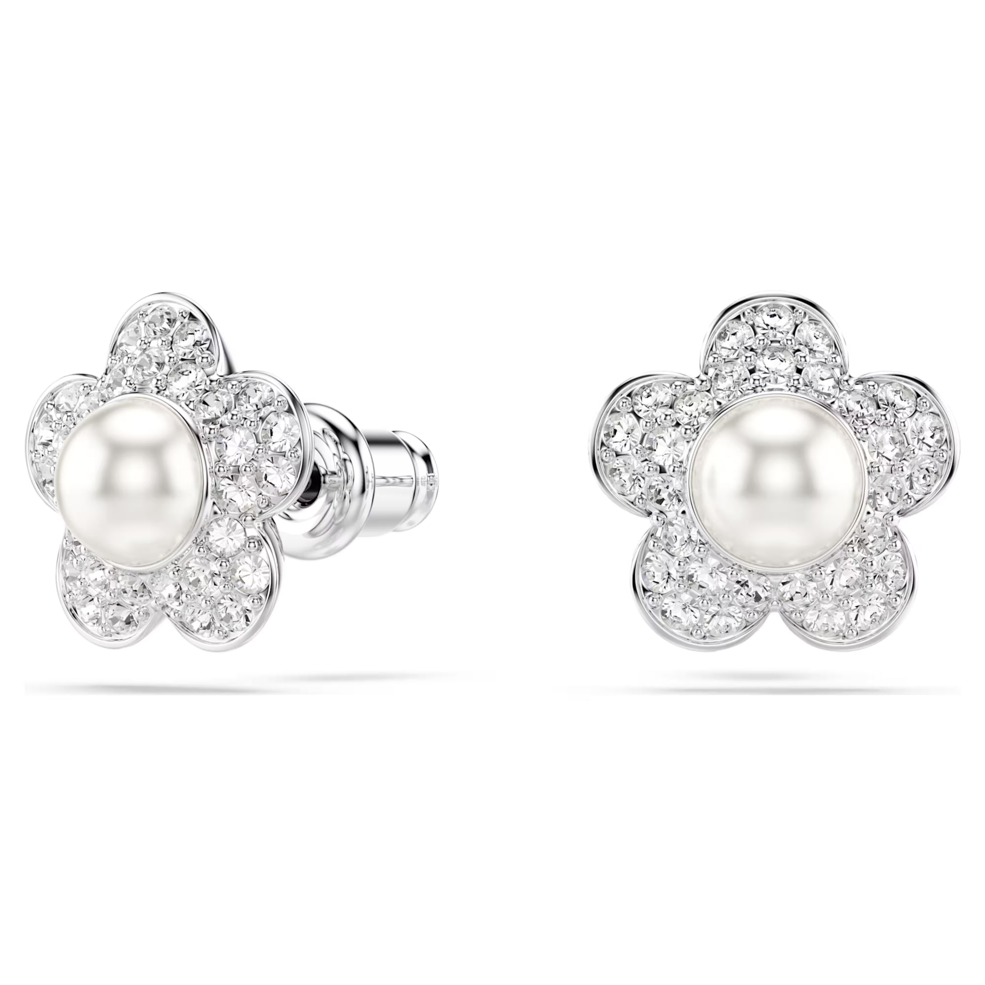 Ariana Grande x Swarovski set Crystal pearl, Round cut, Flower, White, Rhodium plated 5749180