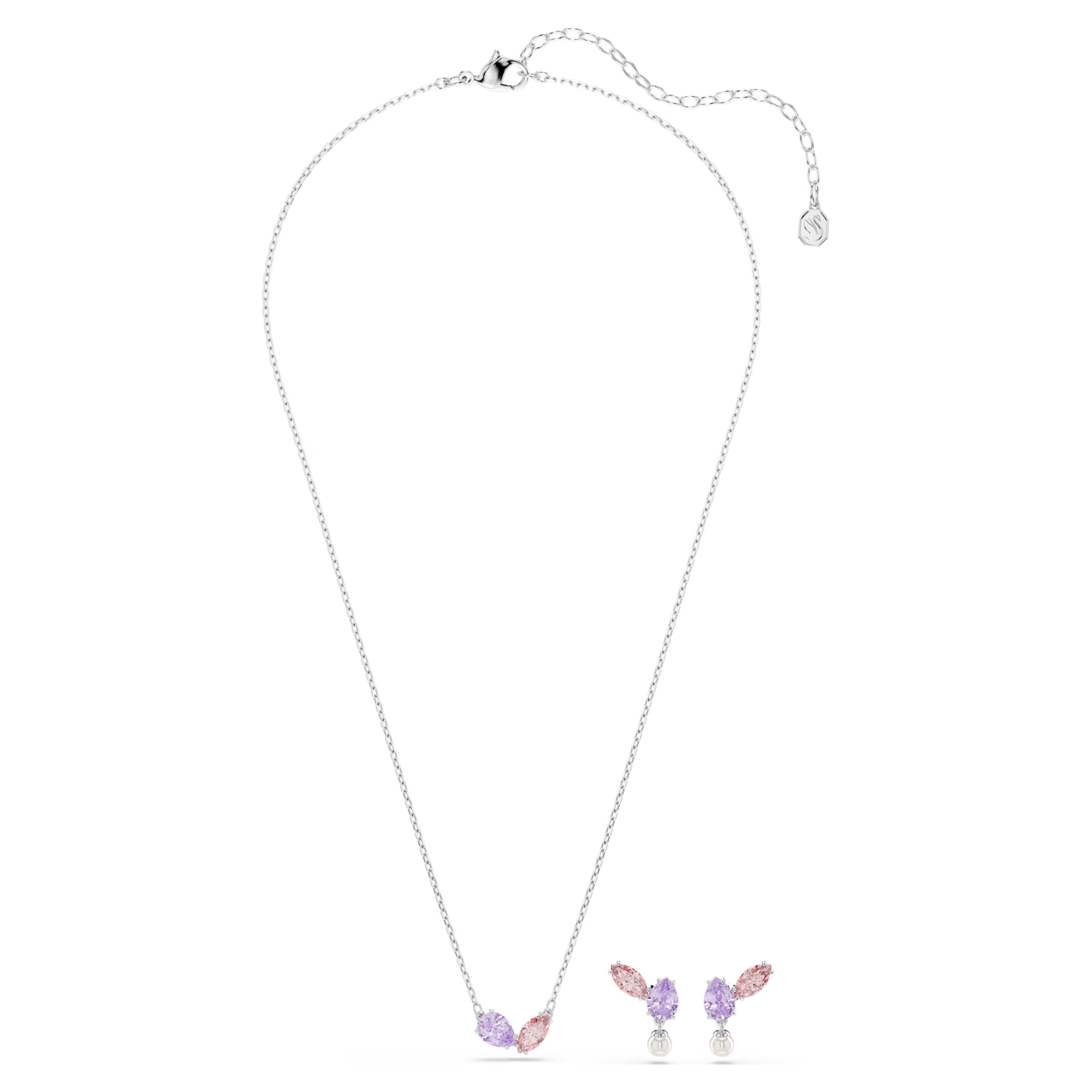 Ariana Grande x Swarovski set Mixed cuts, Multicoloured, Rhodium plated 5746577