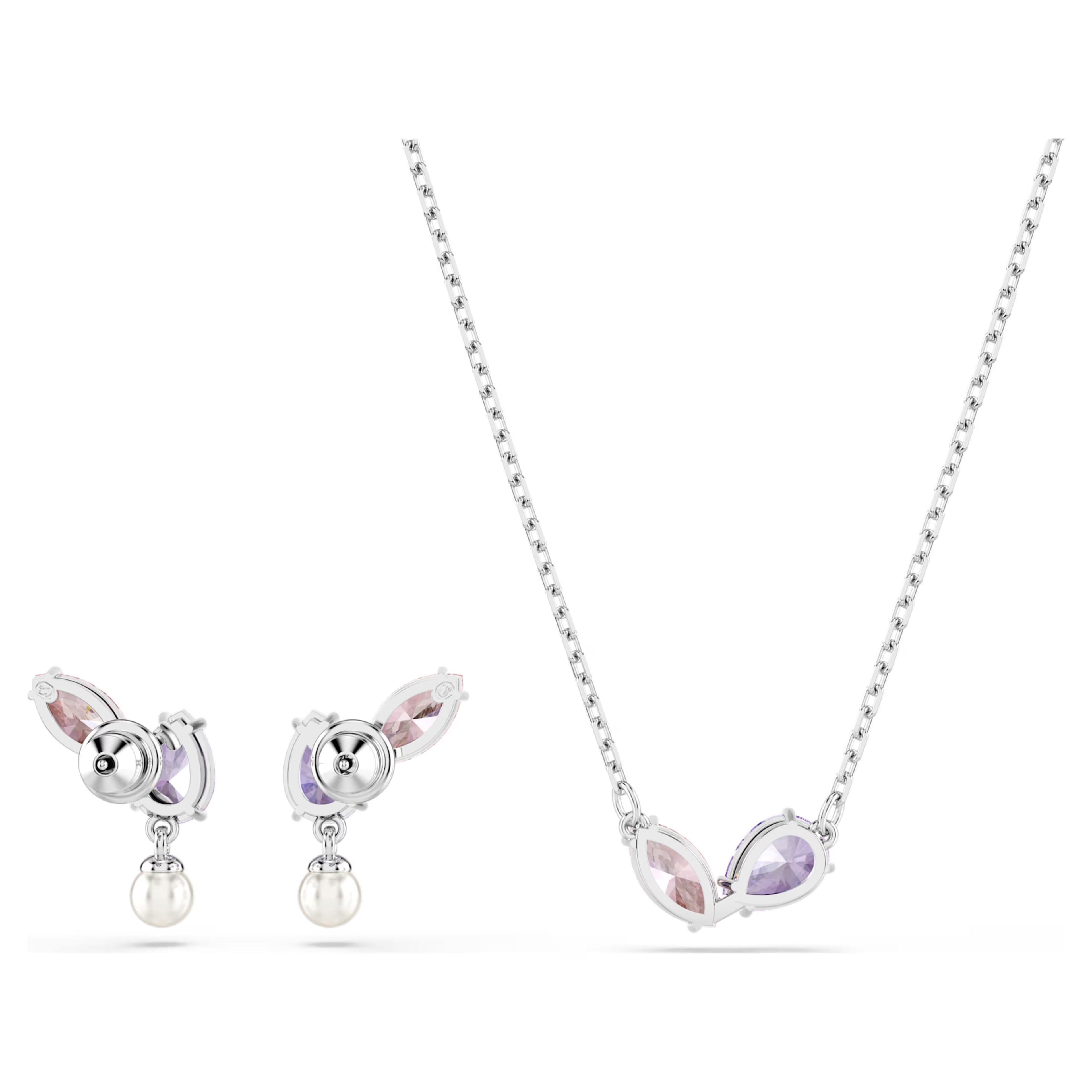 Ariana Grande x Swarovski set Mixed cuts, Multicoloured, Rhodium plated 5746577